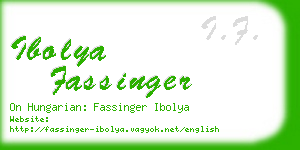 ibolya fassinger business card